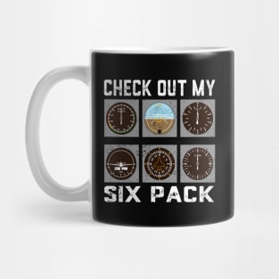 Pilot Aviation Check Out My Six Pack Flying Airplane Mug